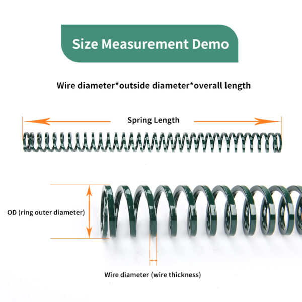 Green Square Wire Compression Spring DingLi Spring