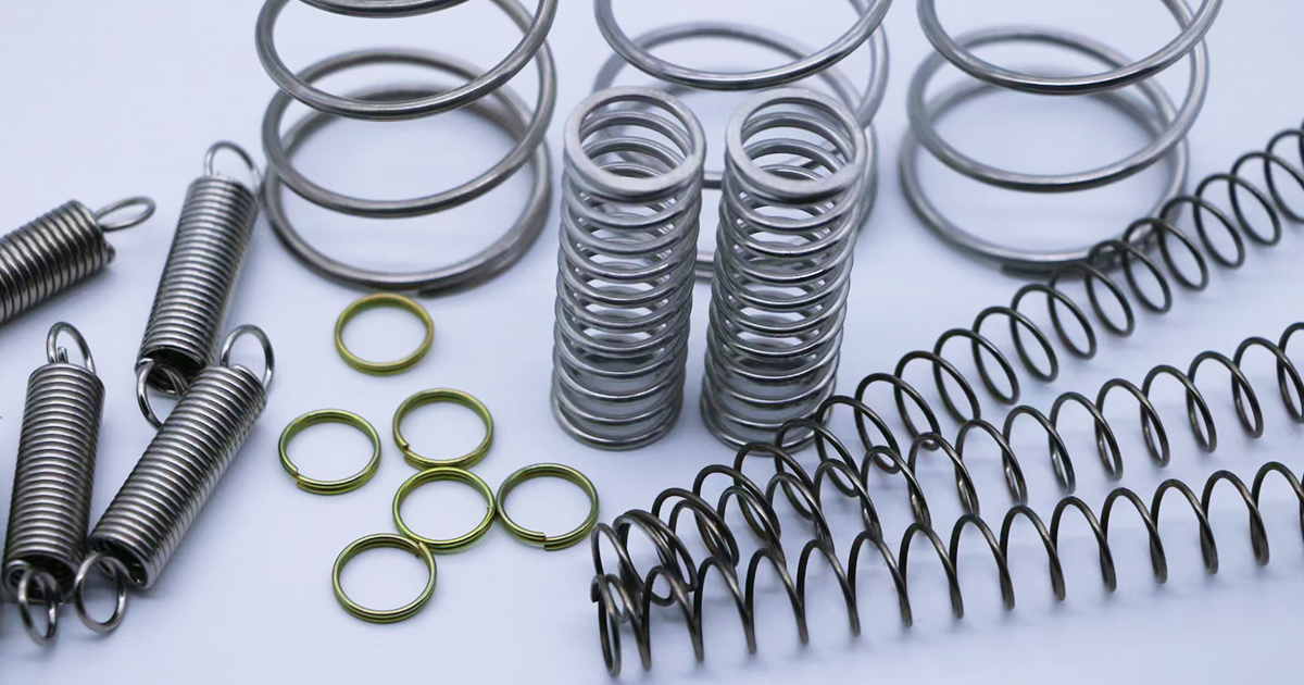 Types of industrial springs including compression, extension, and custom springs manufactured by DINGLI Spring