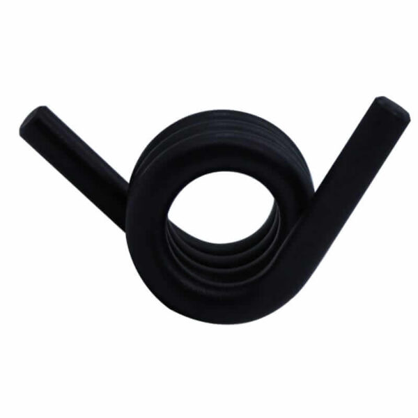 High strength black torsion spring side view for industrial applications