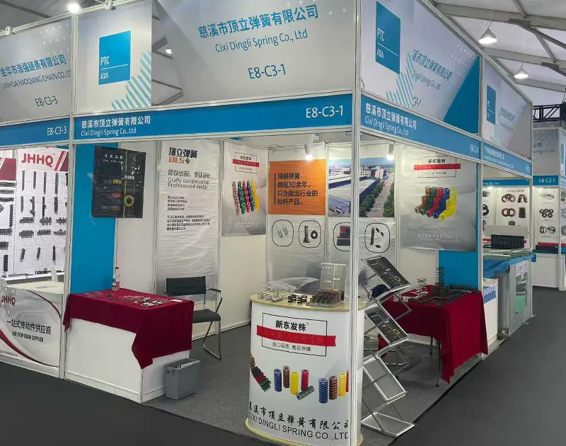 Dili Spring booth E8-C3-1 at PTC ASIA 2025 displaying compression springs, mold springs, and custom spring solutions