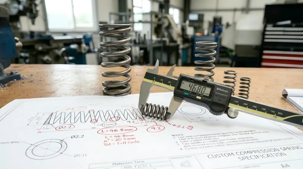 Custom spring sample and drawing for RFQ review
